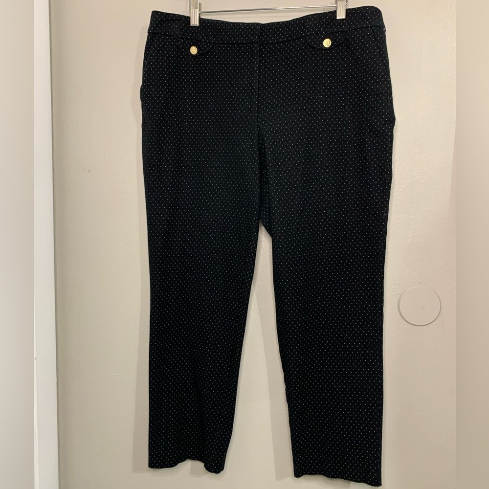 Anne Klein Black Polka Dot Women's Pants slacks size 14